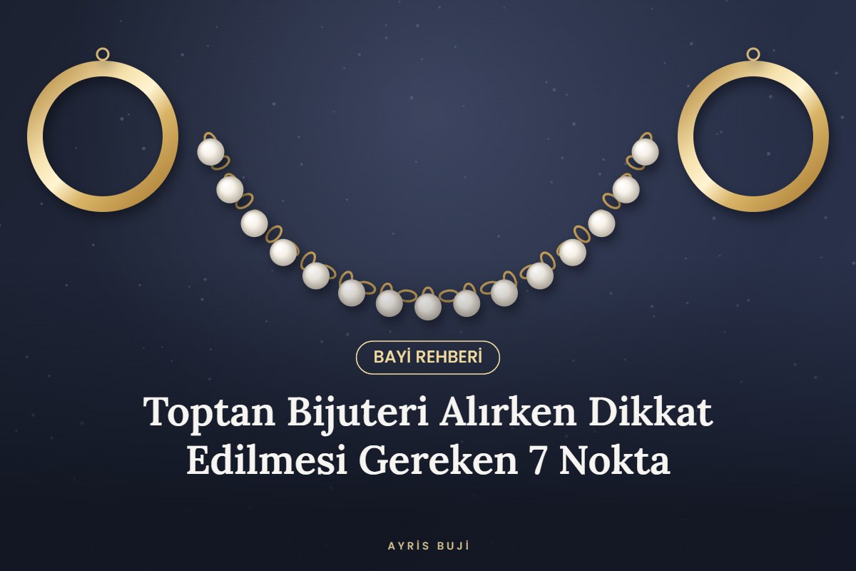 Toptan bijuteri alırken dikkat edilmesi gerekenler – inci kolye ve halka küpe illüstrasyonu